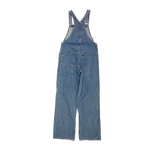 Divided H&M Overalls Women's size 4 Medium Wash Blue Denim Jeans - Picture 3 of 5